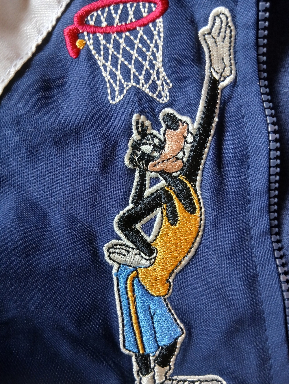 Vintage Disney Mickey Goofy Basketball Zip Jacket Blue Yellow Red Y2K - Picture 6 of 9